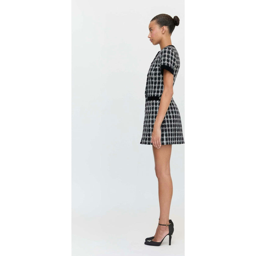The Allegra Dress - Black and White Tweed