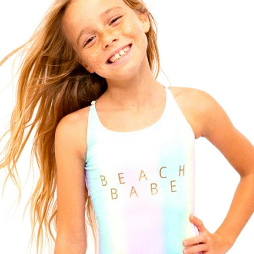 Beach Babe Rainbow Print Fully Lined Swimsuit