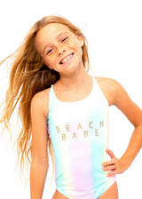 Beach Babe Rainbow Print Fully Lined Swimsuit