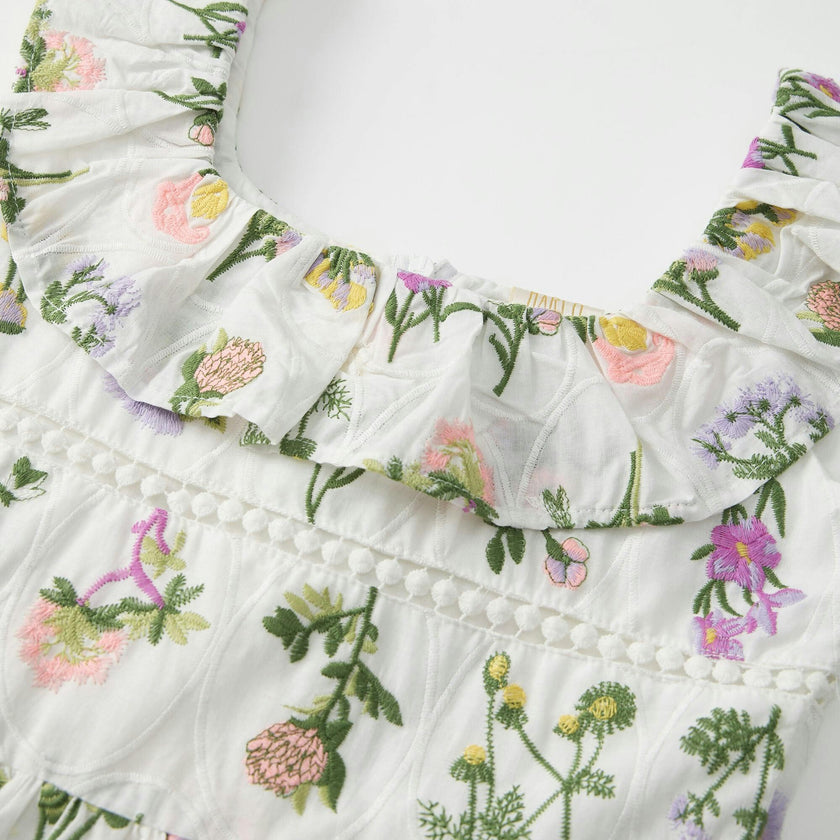Emely Frill Embroidered Maxi Dress