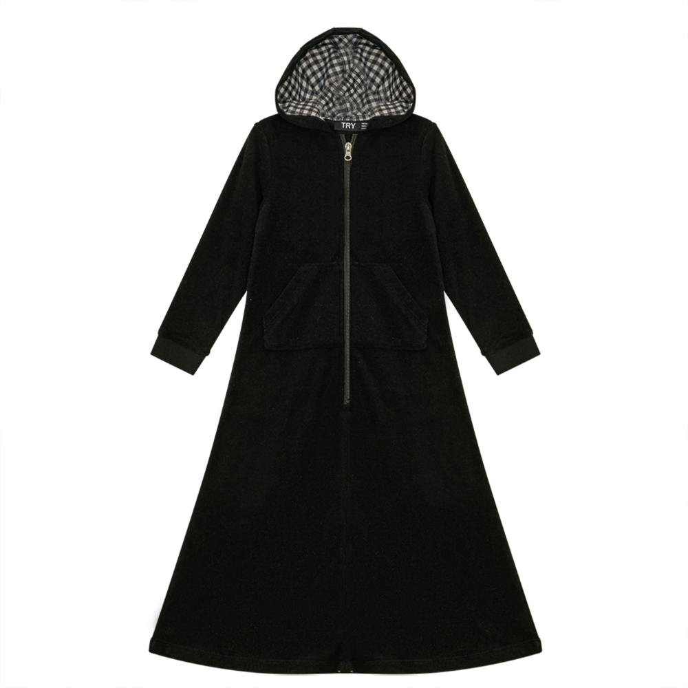 Plaid Terry Robe