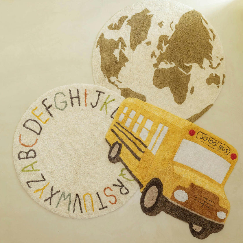 RugCycled washable rug World Map