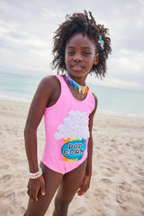 Popcorn & Pearls Sleeveless One-Piece Swimsuit