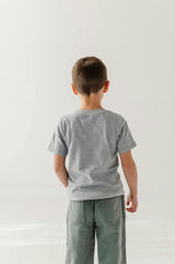 Boys Cotton Short Sleeve Tee in Grayish Blue
