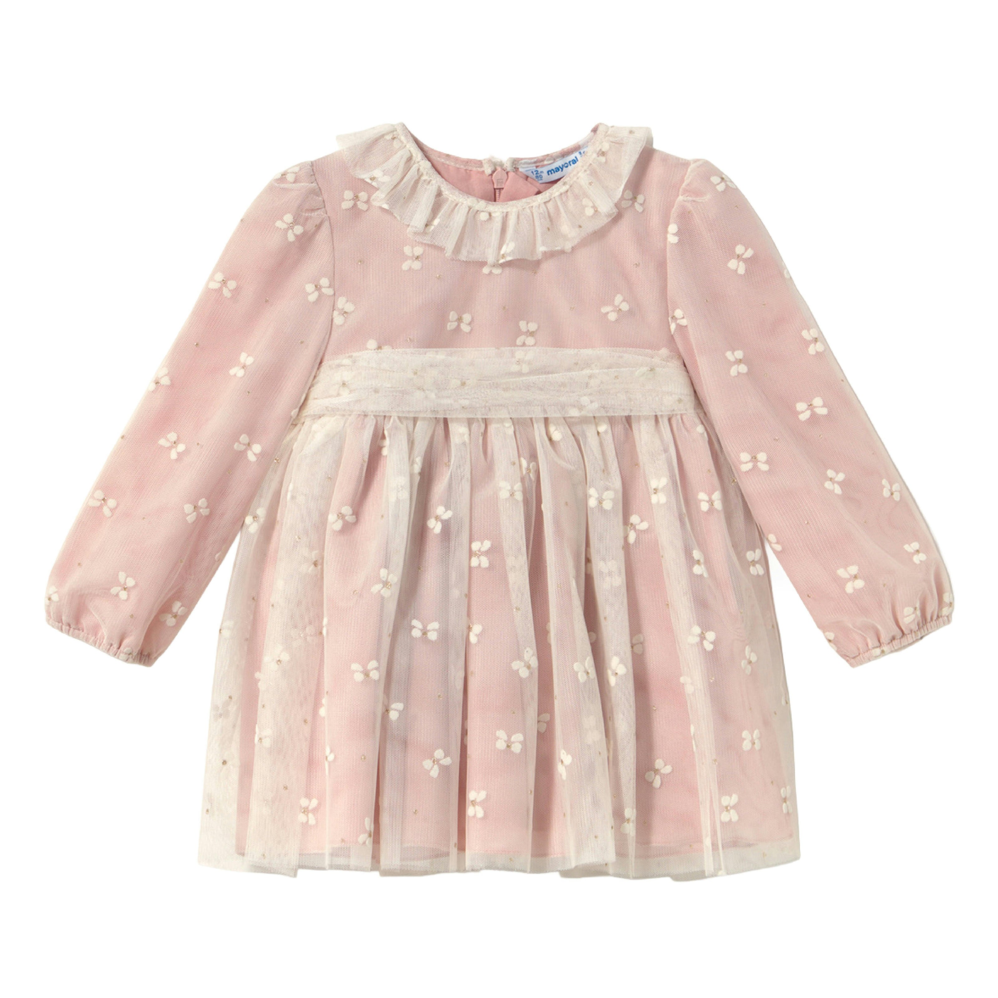 Pink Embroidered Tulle Dress