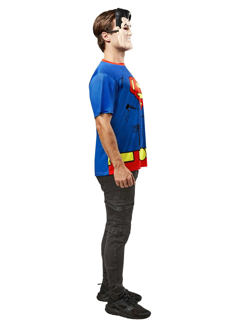 Men's DC Comics Ben Cooper Superman T-Shirt and Half Mask