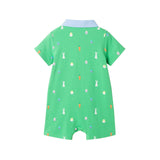 Infant Boys Printed Polo Romper | Bunny & Carrot
