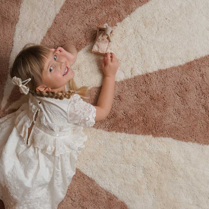 Beach Ball Washable Round Wool Rug