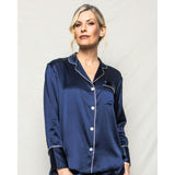 Women's Silk Pajama Set in White