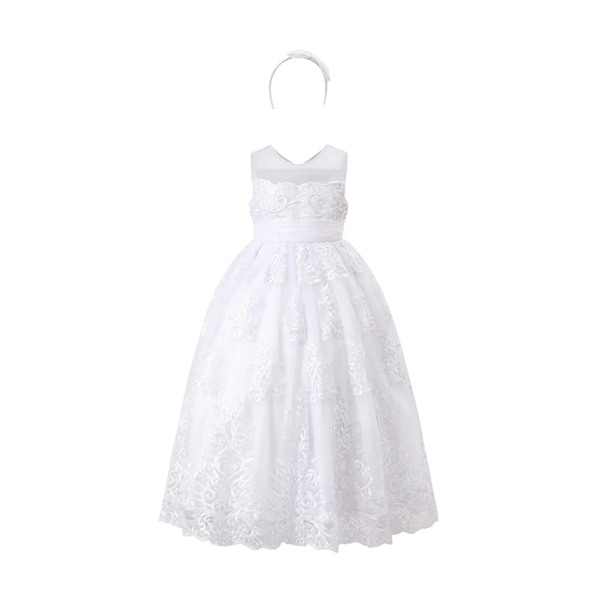 White Auresta Lace Sleeveless Dress