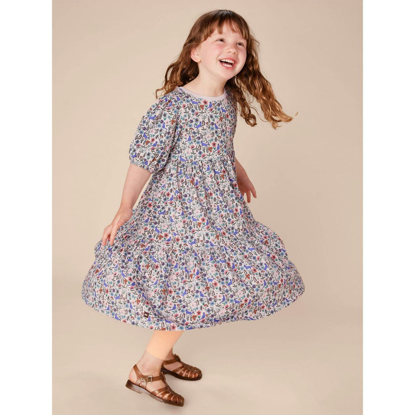 Flowy Tiered Midi Dress, Brown