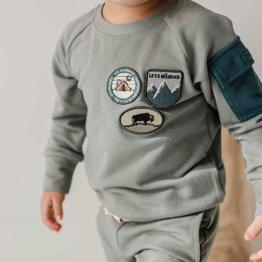 Boy's Raglan Sweatshirt Patches