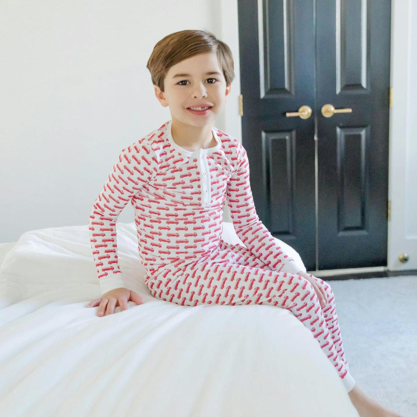 Jack Boys' Pajama Pant Set - Fire Truck Red