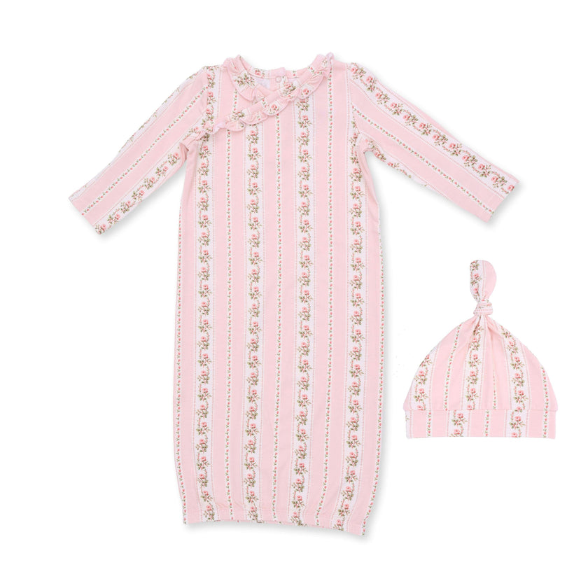 Antoinette Stripe - Kimono Gown and Knotted Hat
