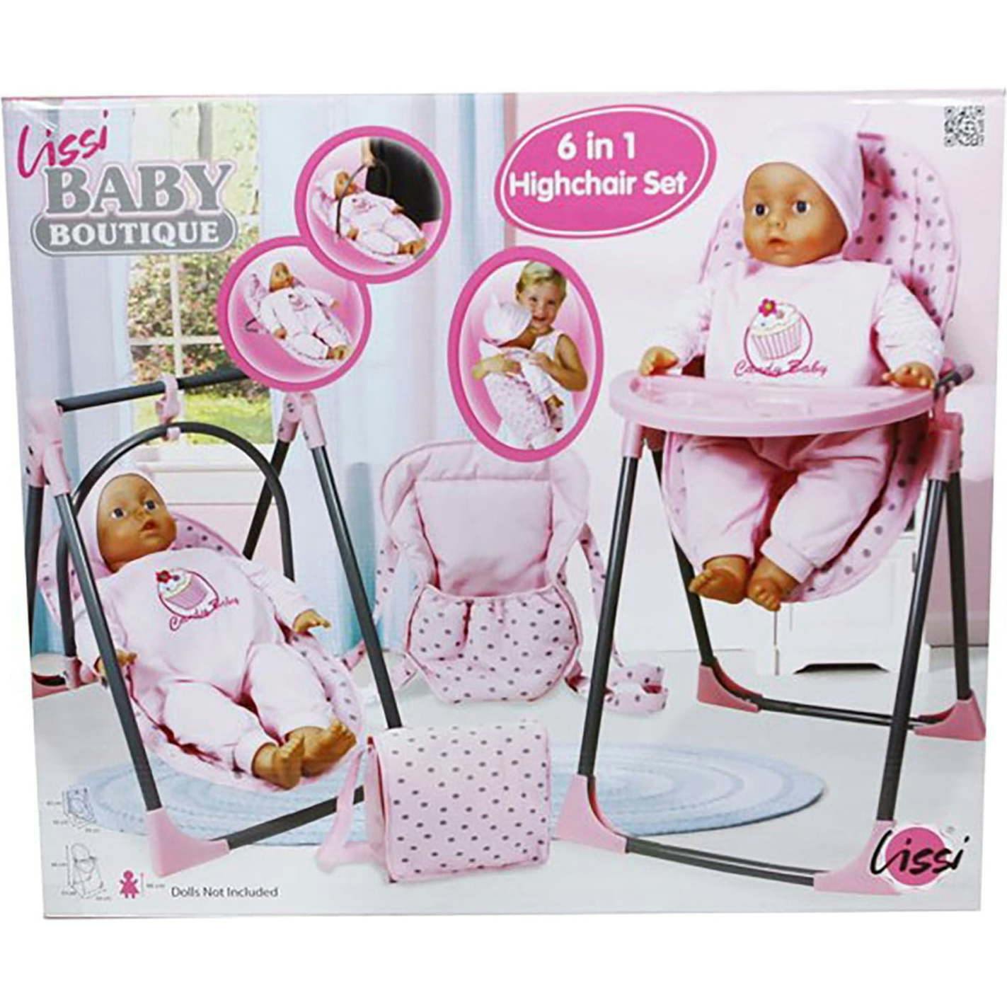 Lissi Baby Doll 6-in-1 Convertible Highchair Play Set Doll Accessory