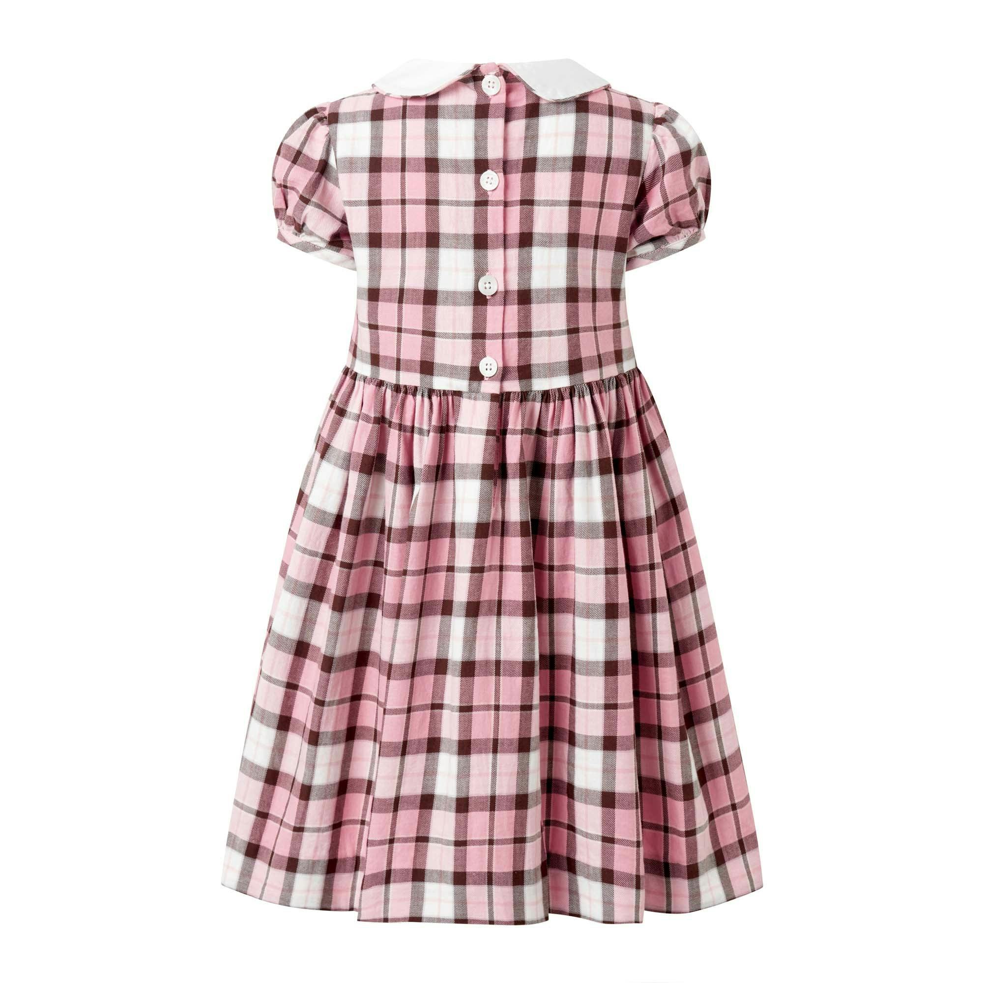 Pink Check Smocked Dress