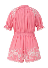 Selena Cotton Embroidered Romper
