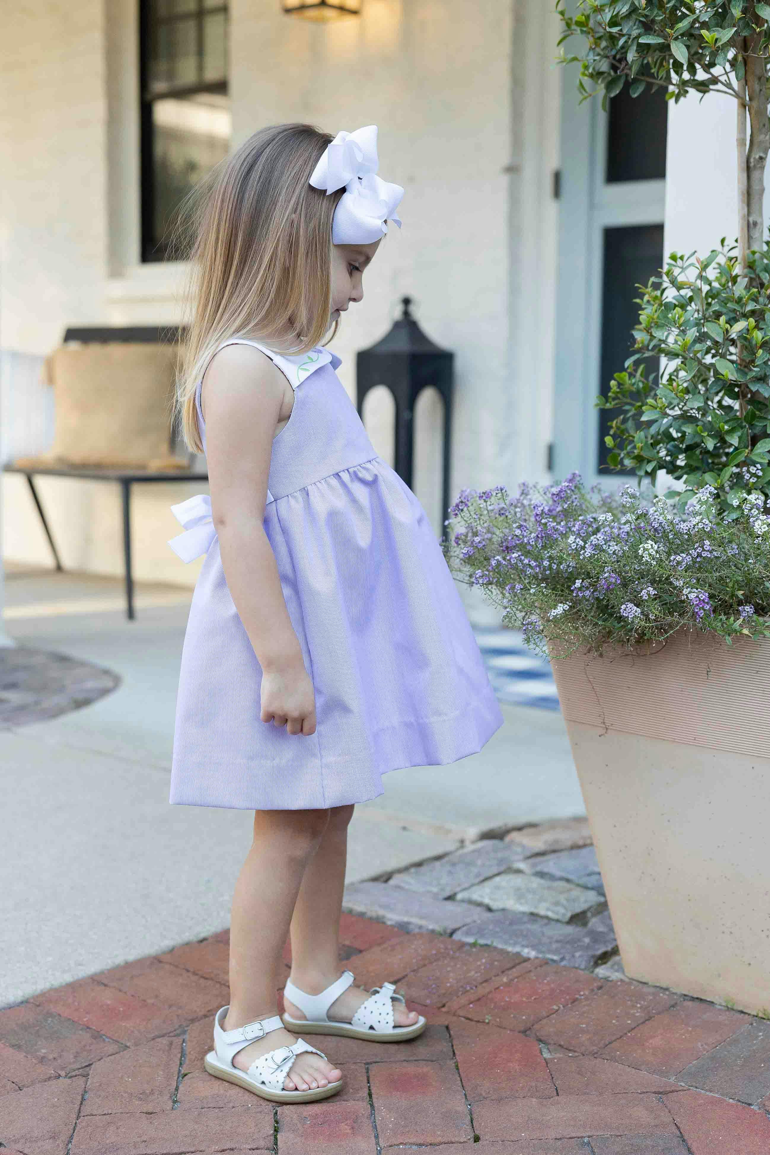 Pincord Dress with Flowers