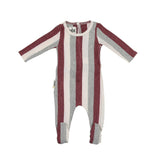 Striped Sweater Knit Long Sleeve Footie