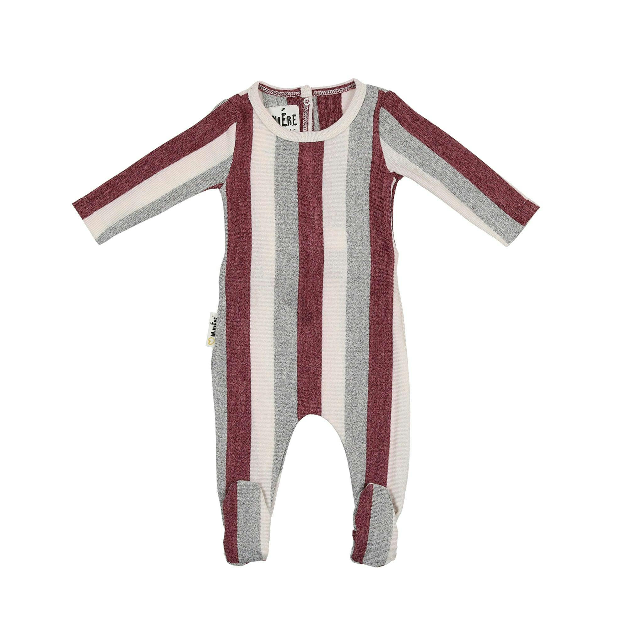 Striped Sweater Knit Long Sleeve Footie