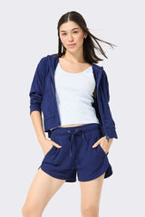 Womens Rib Crop Hoodie