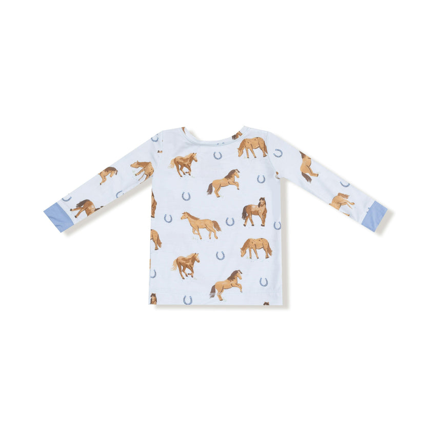 Horses - Blue - Long Sleeve Loungewear Set