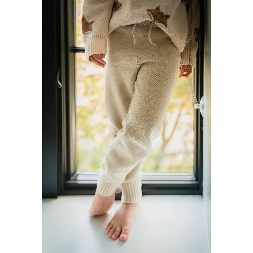 Pima Cotton Knit Jogger in Oatmeal