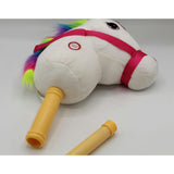 28" White Unicorn Plush Stick w/ Sounds