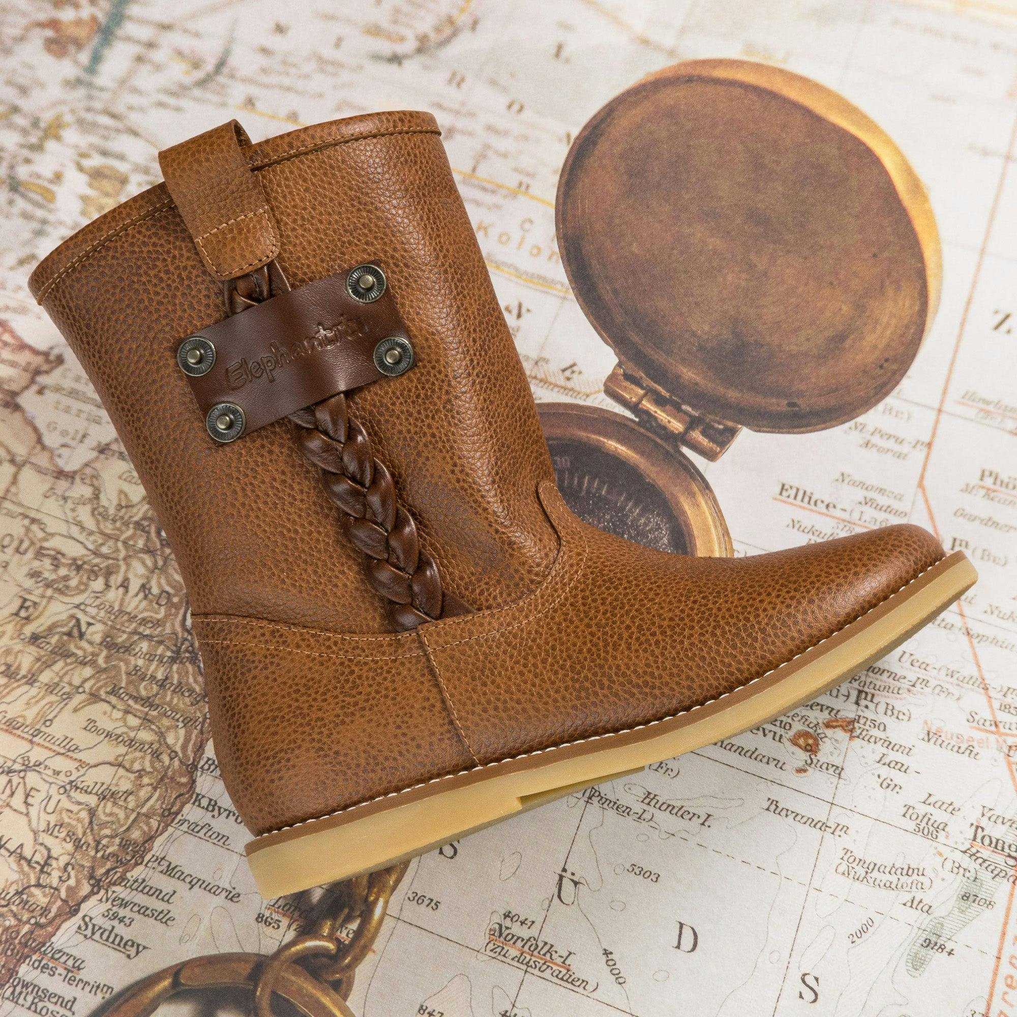 Elephantito Woven Boot | Brown Leather