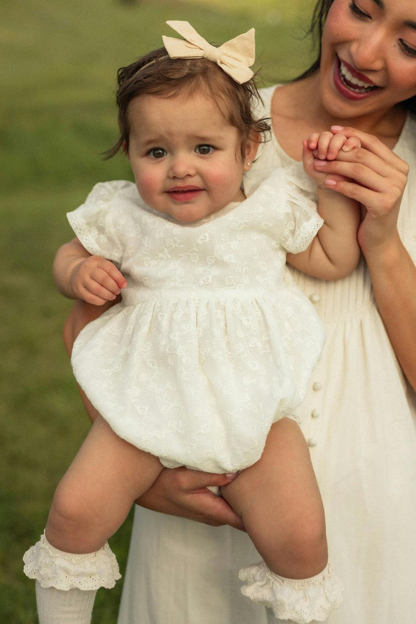 Baby Alaina Romper in Ivory