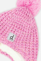 Baby Winter Peruvian Knit Hat with Pompom Pink