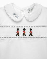 Baby Smocked Onesie in Guardsman