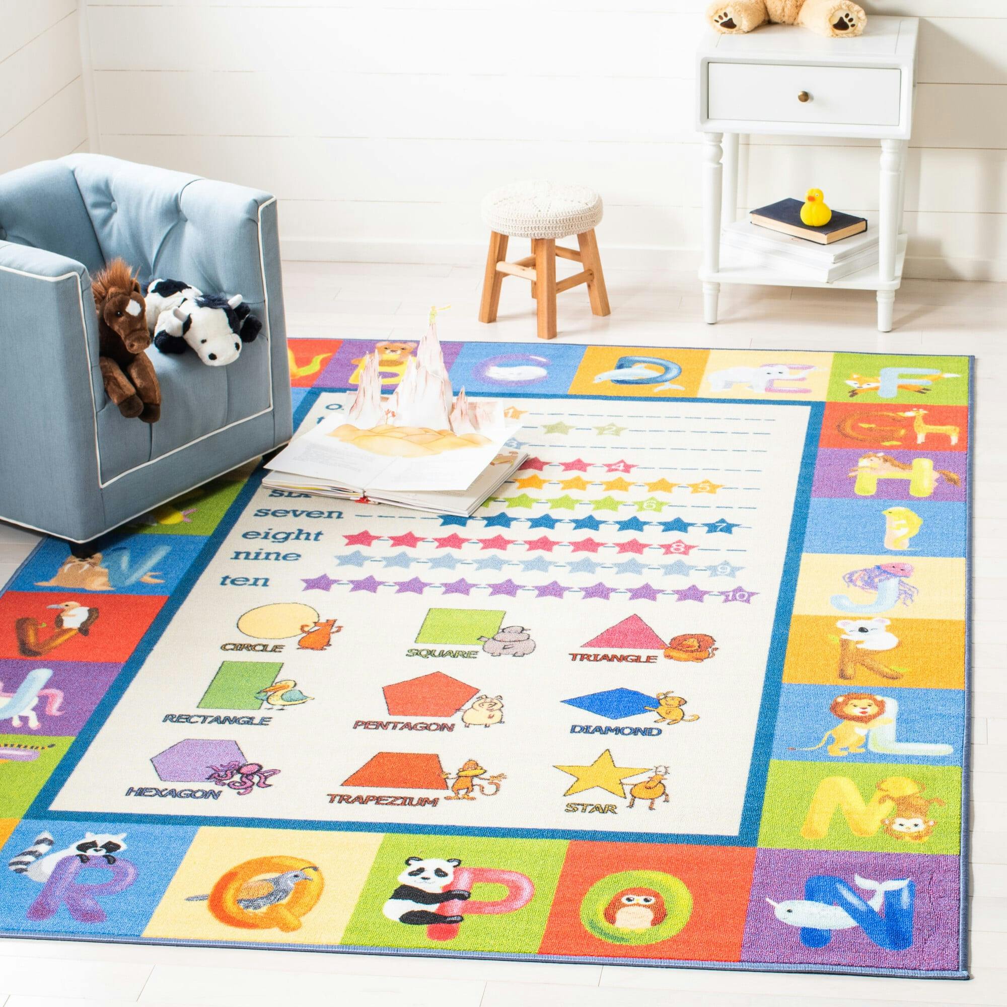 Kids Playhouse Daisy Rug, Beige