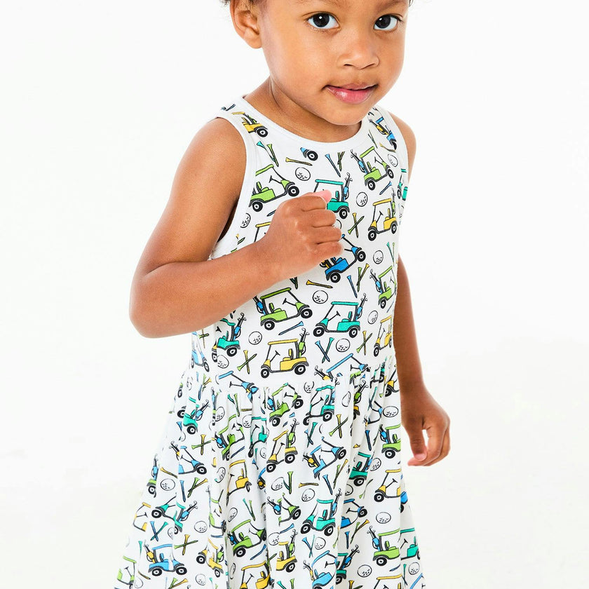 Stretchy Sleeveless Twirl Dress - Golf