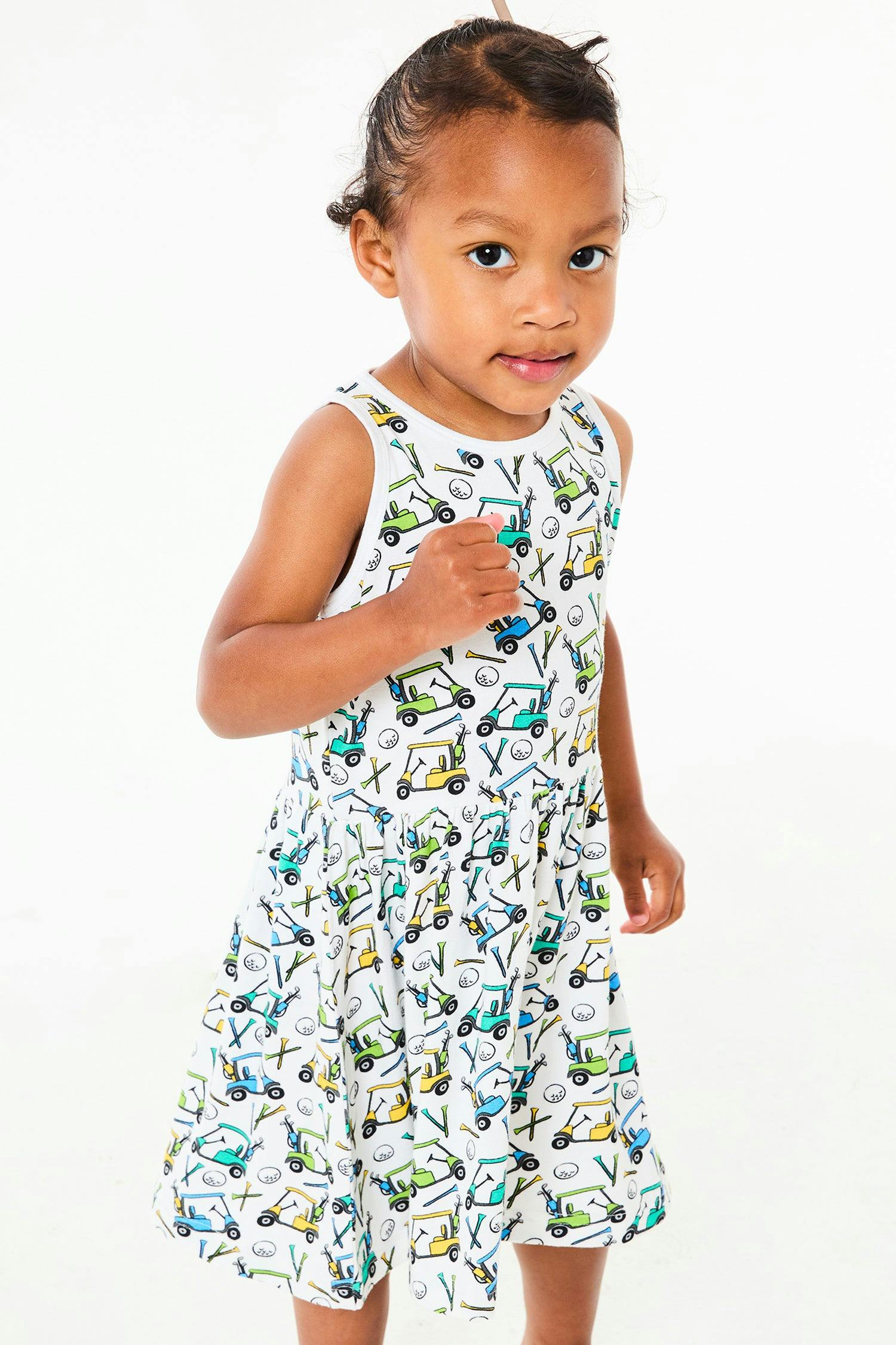 Stretchy Sleeveless Twirl Dress - Golf