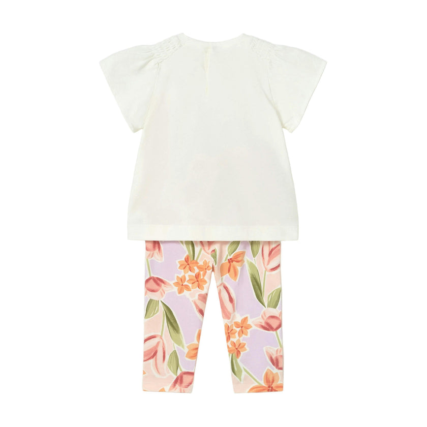 Graphic Top and Floral Legging Set