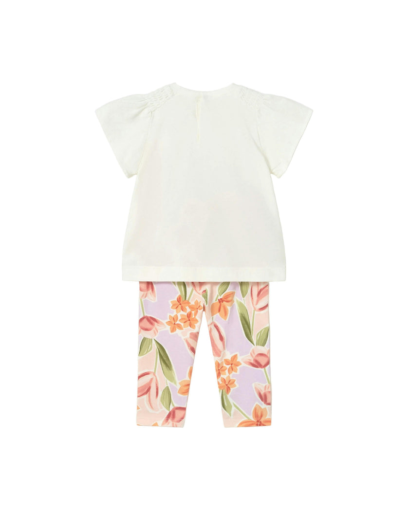 Graphic Top and Floral Legging Set