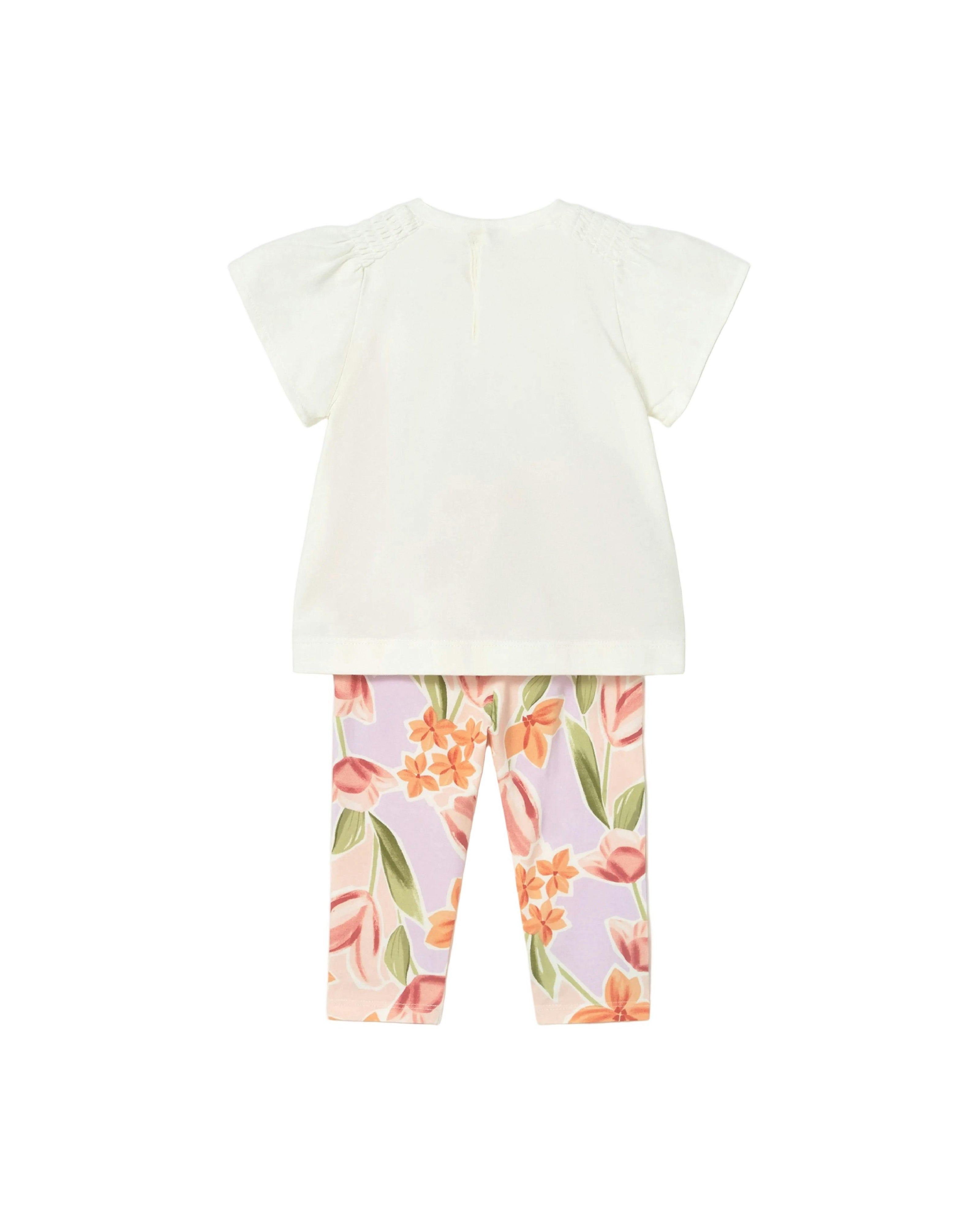 Graphic Top and Floral Legging Set