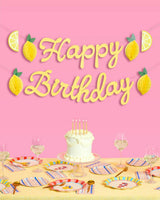 Happy Birthday Lemon Banner - lemon birthday banner