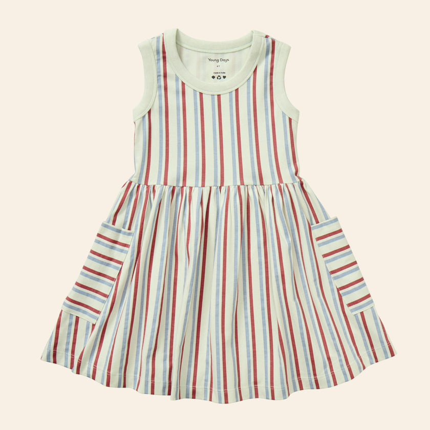 Stripe Mix Pocket Dress