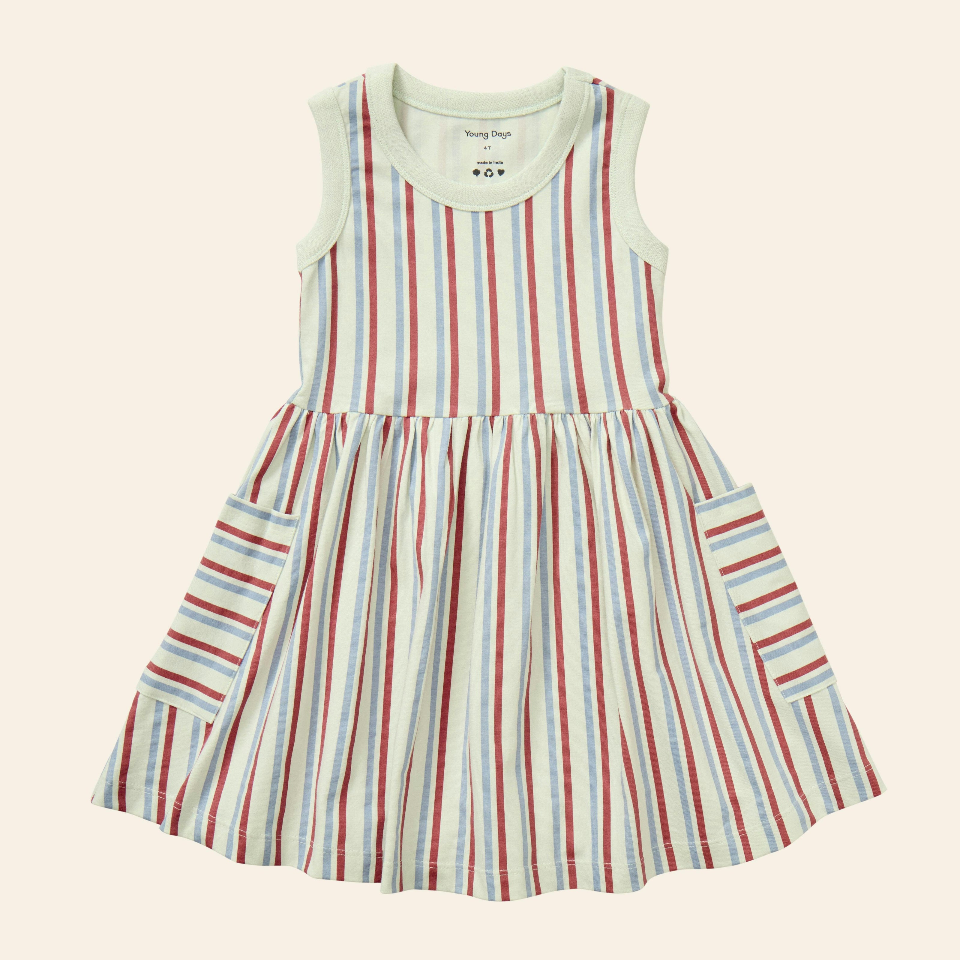 Stripe Mix Pocket Dress