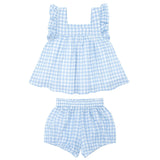 girls oasis blue gingham bloomer set