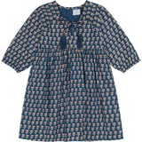 Sara Floral Print Elastic Cuff Long Sleeve Popover Dress, Florals