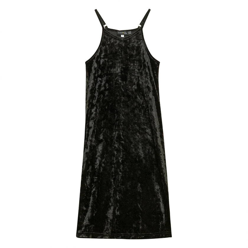 Crushed Velour Maxi Jumper Black