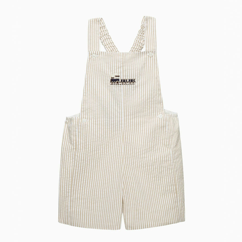 Baby Alexander Bib Shorts in Oatmeal Train