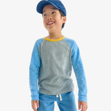 Kids heathered long sleeve baseball tee