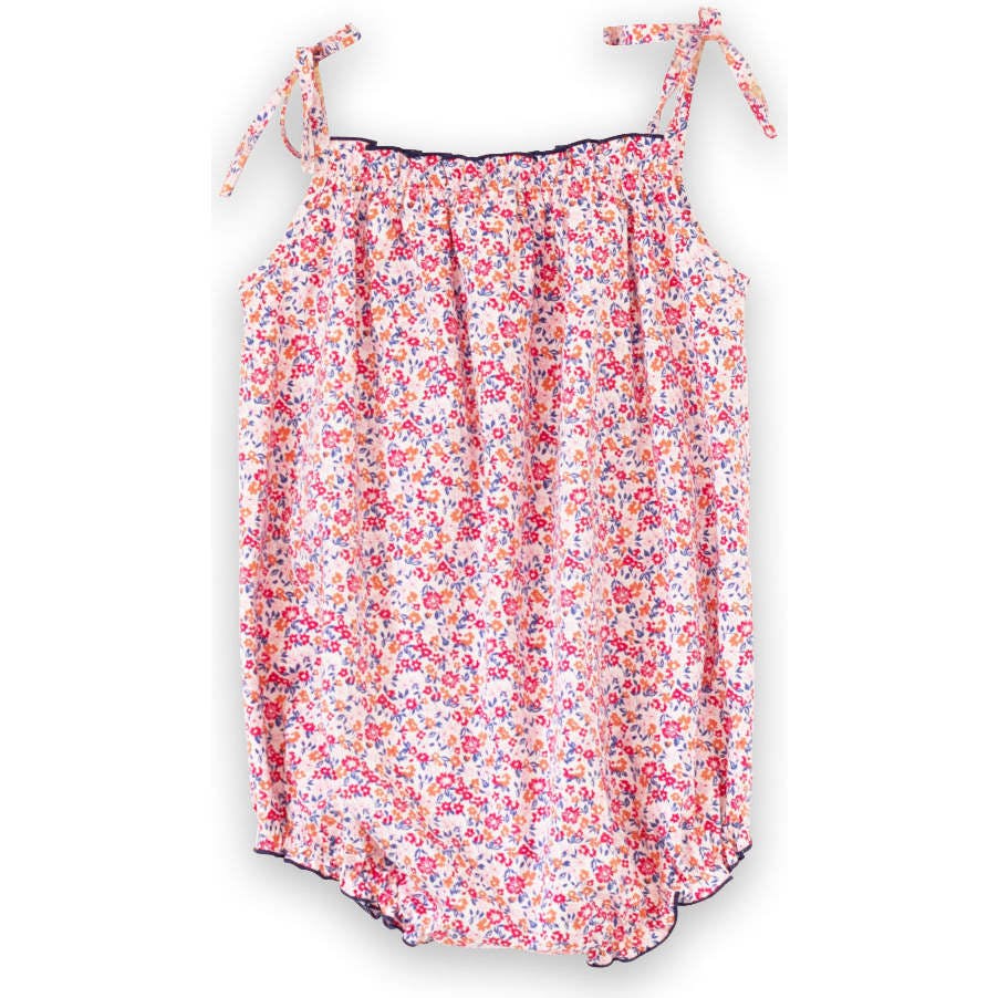 Baby Romper with Smocked Neck