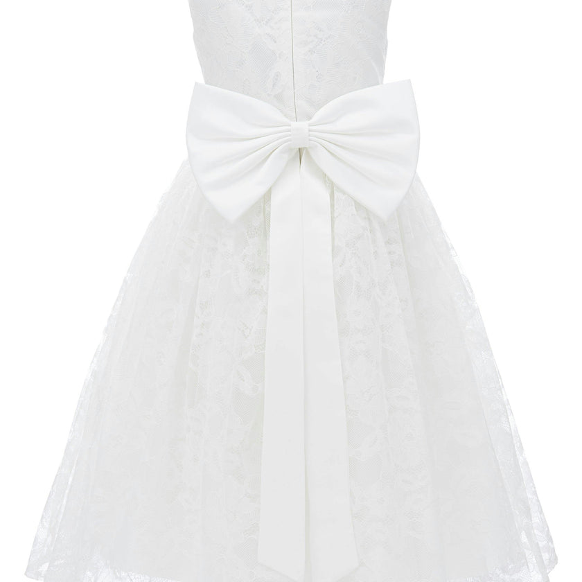 White Rossemere Lace Embroidered Tulle Dress