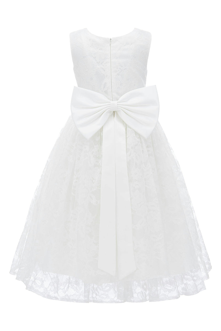 White Rossemere Lace Embroidered Tulle Dress