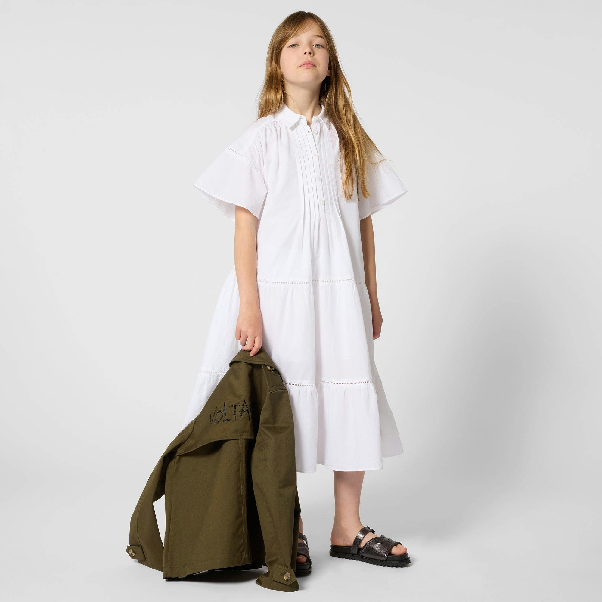 ZADIG & VOLTAIRE Poplin Pleat Dress - White